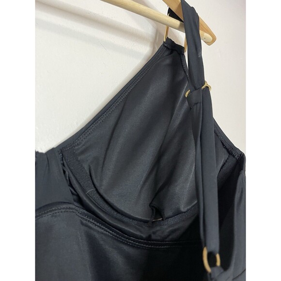 SPANX Womens 12 Black One Piece Swimsuit Dress Beach Underwire Belted Slimming - Picture 8 of 8